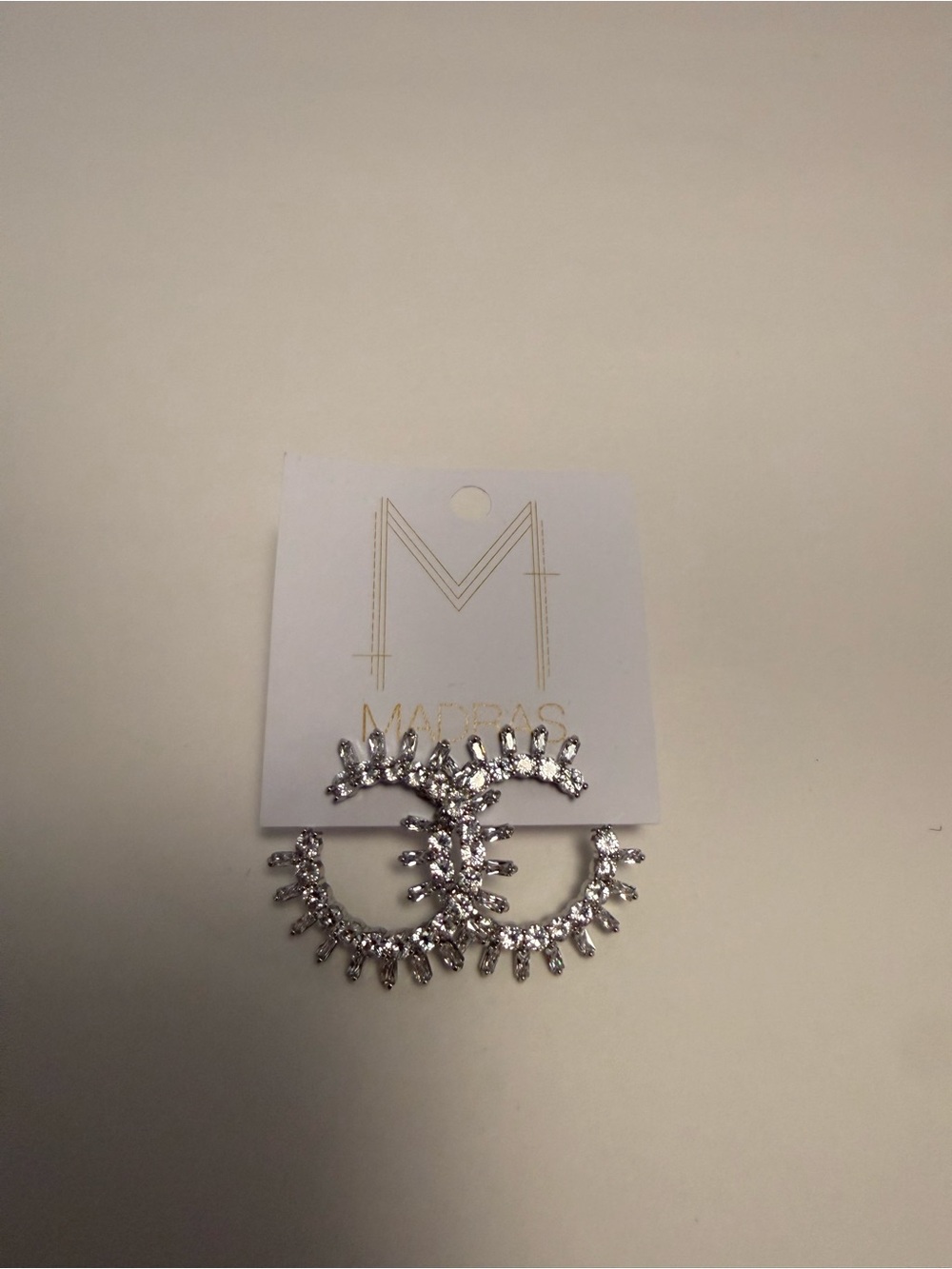 Silver Crystal Hoop Earrings